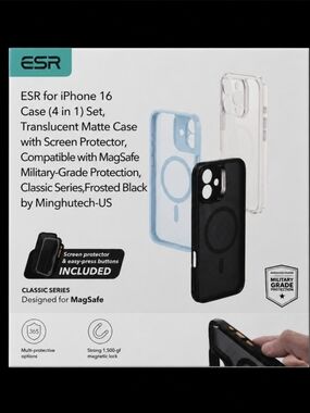ESR iPhone 16 MagSafe Case (Frosted Black) - Classic Series Phone Case